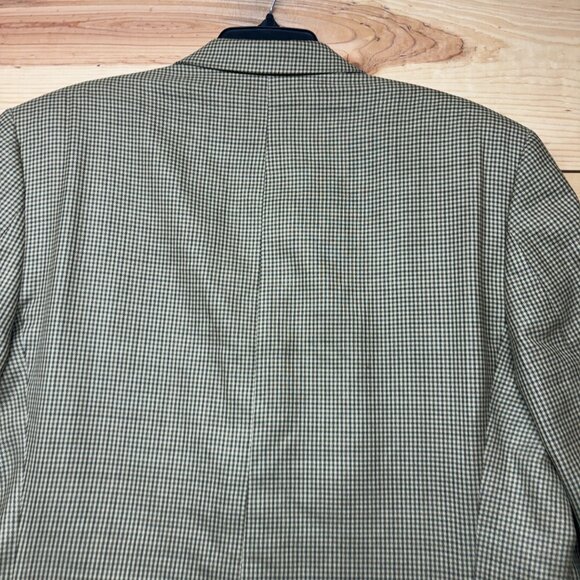Lauren Ralph Lauren Houndstooth Blazer 46R Brown Tan Silk Wool Blend Coat Jacket - Picture 13 of 14